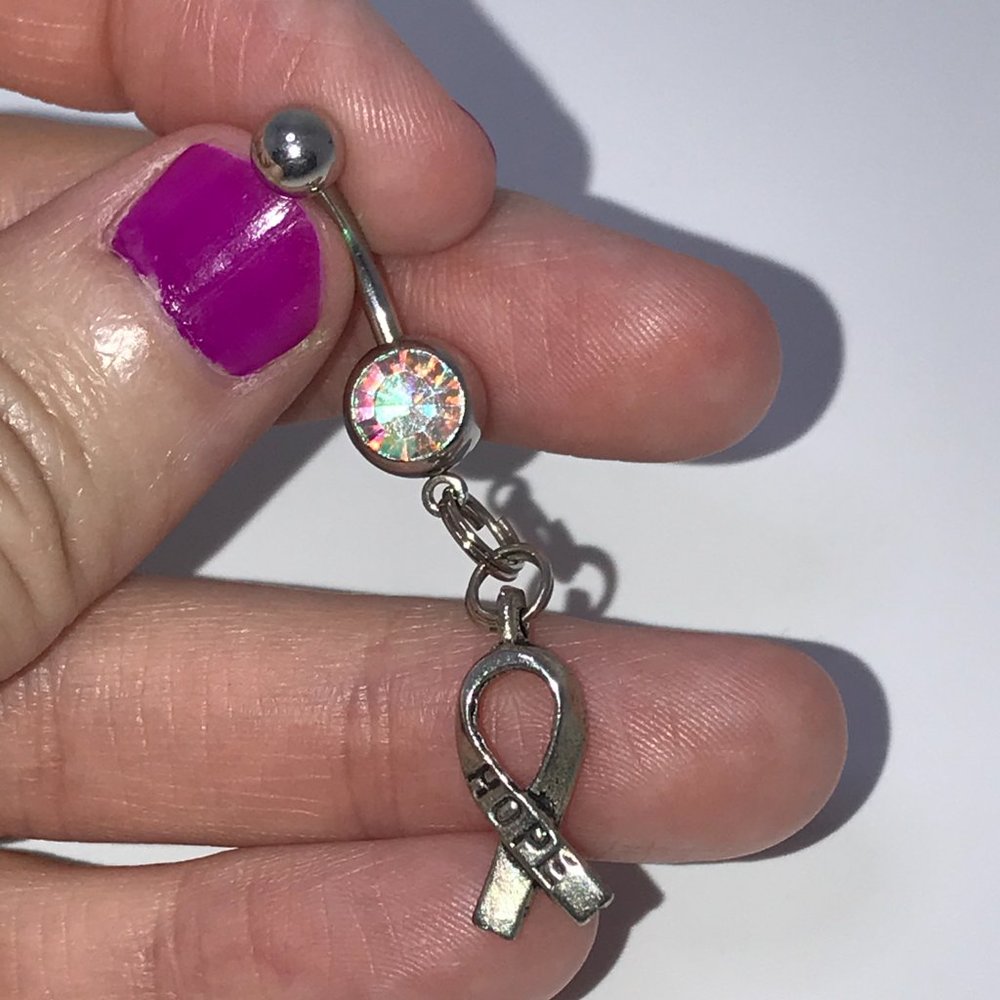 Awareness Ribbon Dangle Belly Rings - Picture 3 of 7